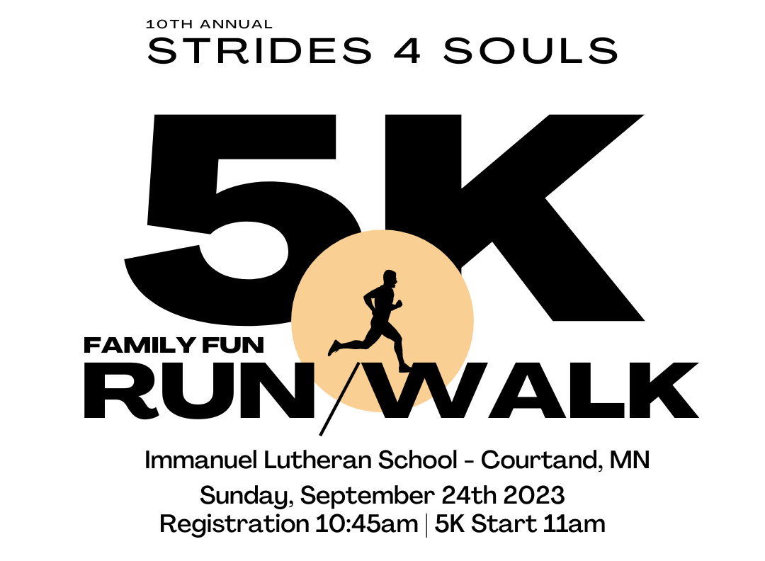 Strides 4 Souls – 5K – September 24th 2023 – Immanuel Lutheran Church ...